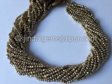 Swiss Coffee Pyrite Faceted Roundelle Beads